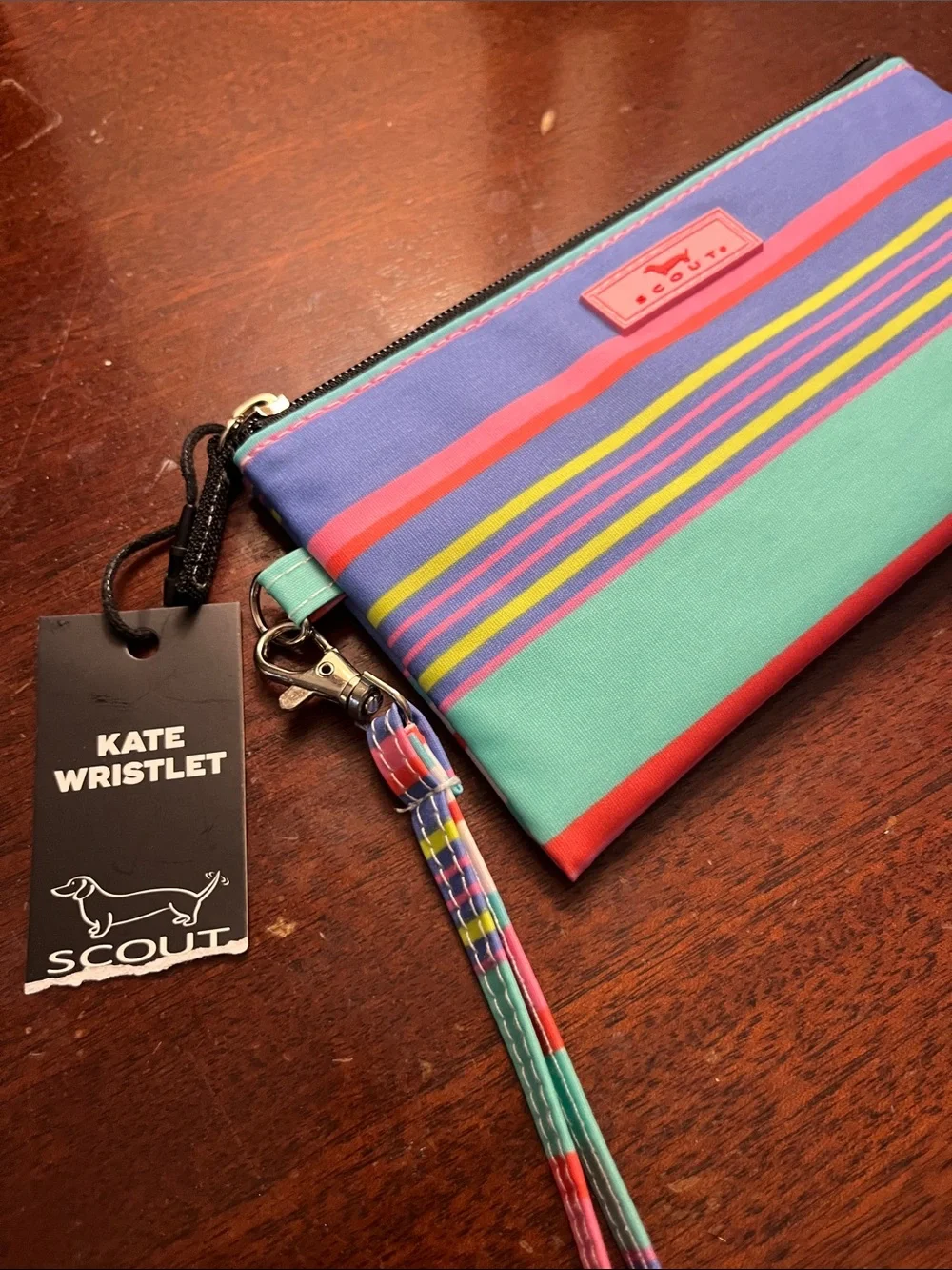 Scout Striped Wristlet - Teal, Purple & Coral